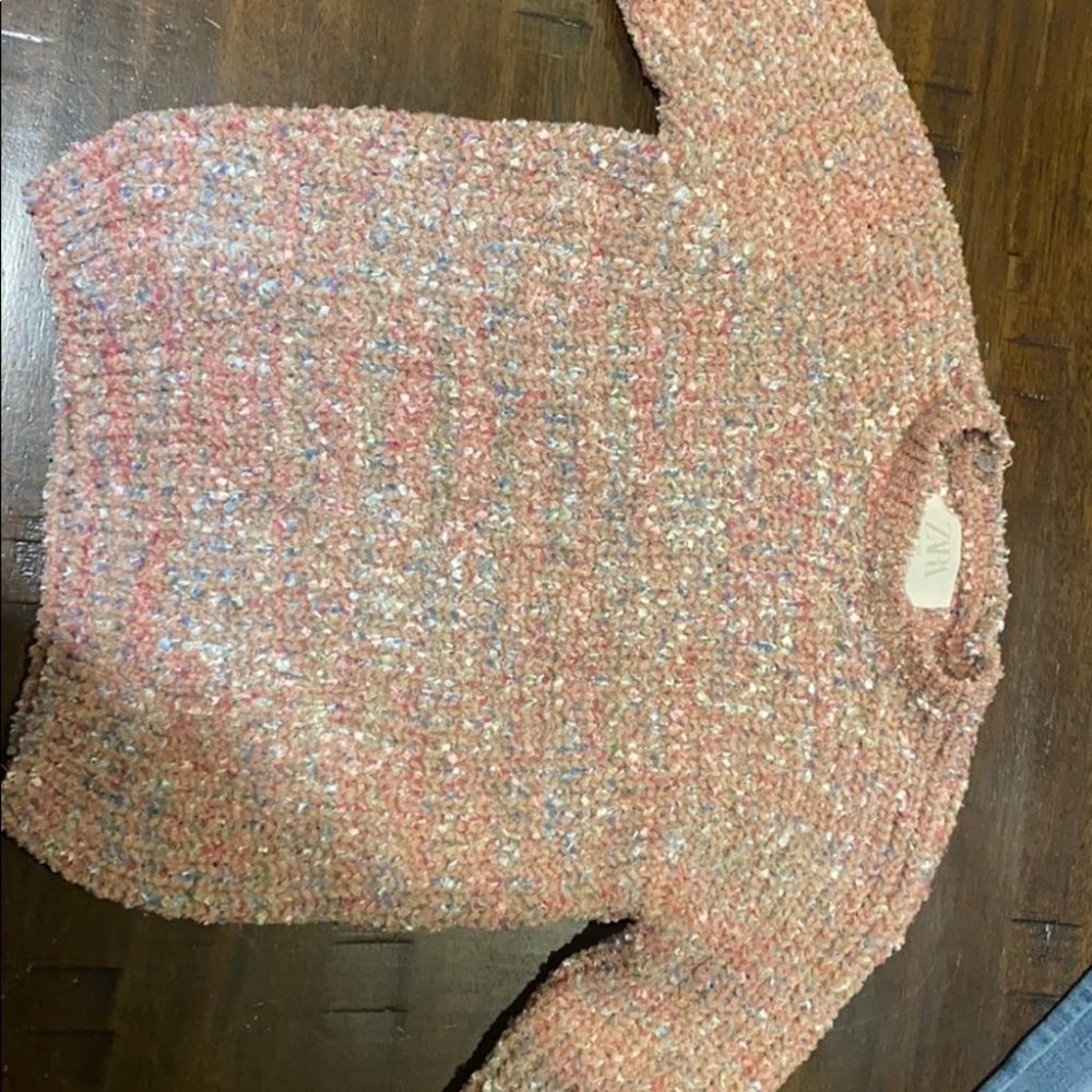 Zara Girl Multicolored Crewneck Pull Over Knit Sweater Size 6-7